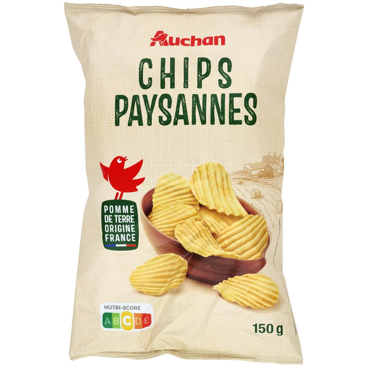 3596710355952 - Auchan - Chips paysannes ondulées nature