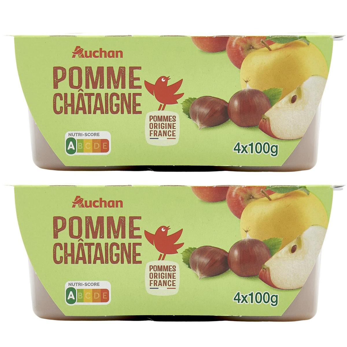 2050000408052 - Auchan - Coupelles purée de pomme châtaigne