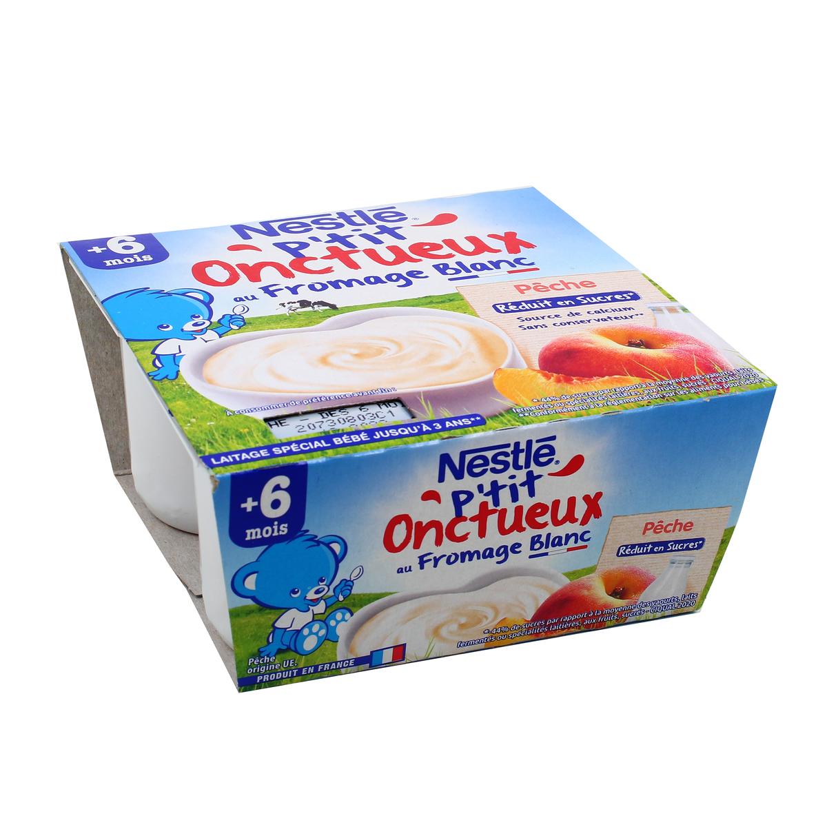 Achat Nestle P Tit Onctueux Fromage Blanc Peche Des 6 Mois 4x100g