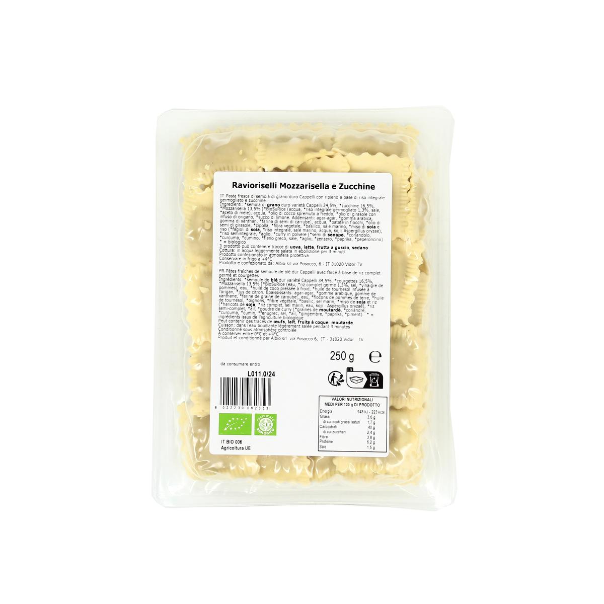 8022230062353 - Oggi Cucino - Raviolis Mozzarisella et Courgette Bio