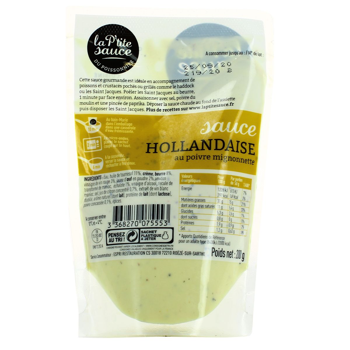 3368270075553 - La p'tite sauce du poissonier - Sauce Hollandaise