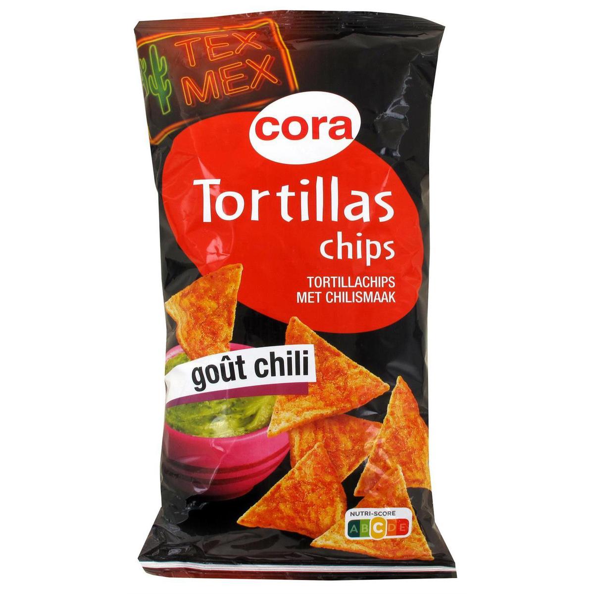 Livraison à domicile Cora Tortillas Chips Goût Chili, 200g