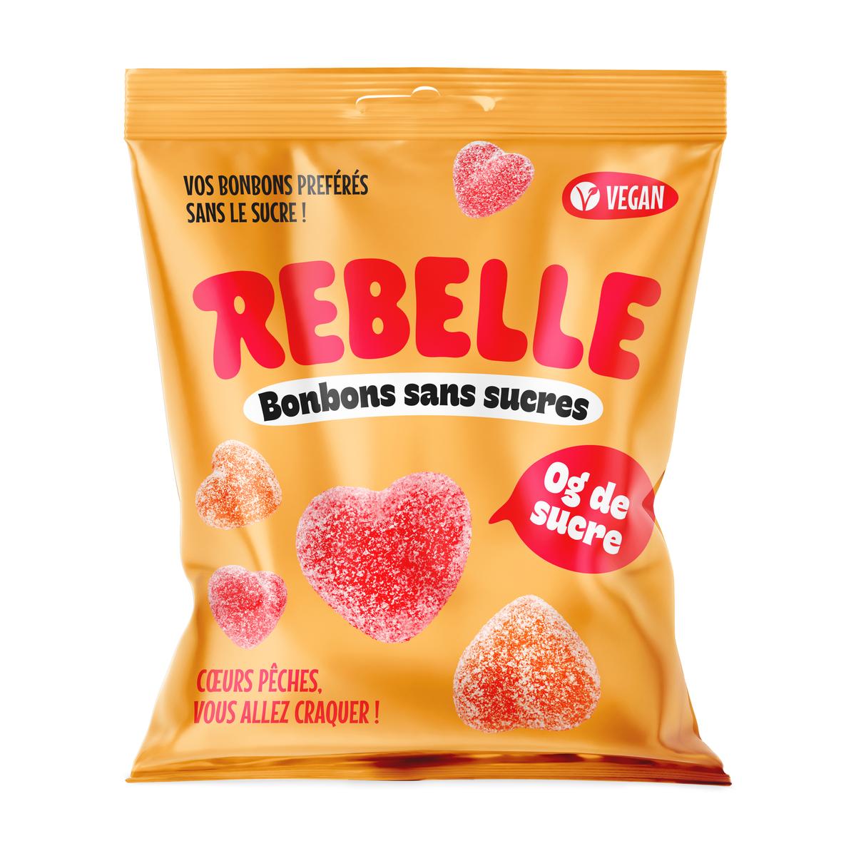 3770028156153 - Rebelle - Bonbon Coeurs Pêches Sans Sucre