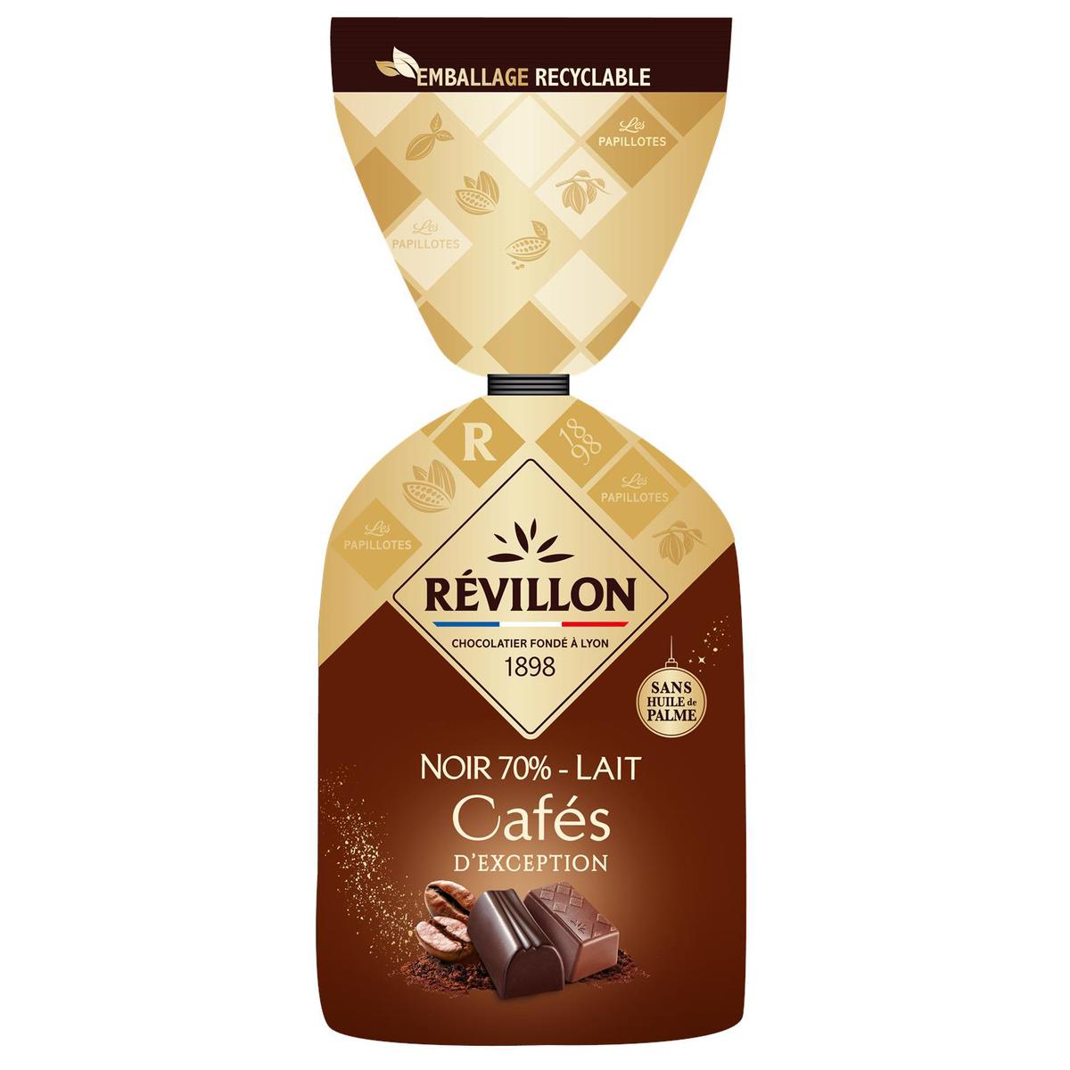 Revillon Chocolatier Papillottes au Chocolat Noir et au Lait saveur Café