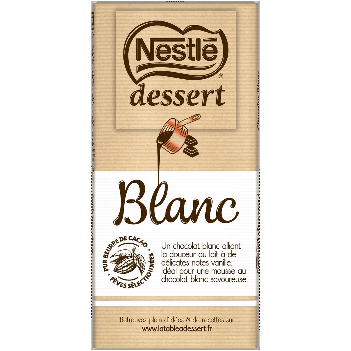 Livraison à domicile Nestlé Dessert Chocolat pâtissier blanc, 180g