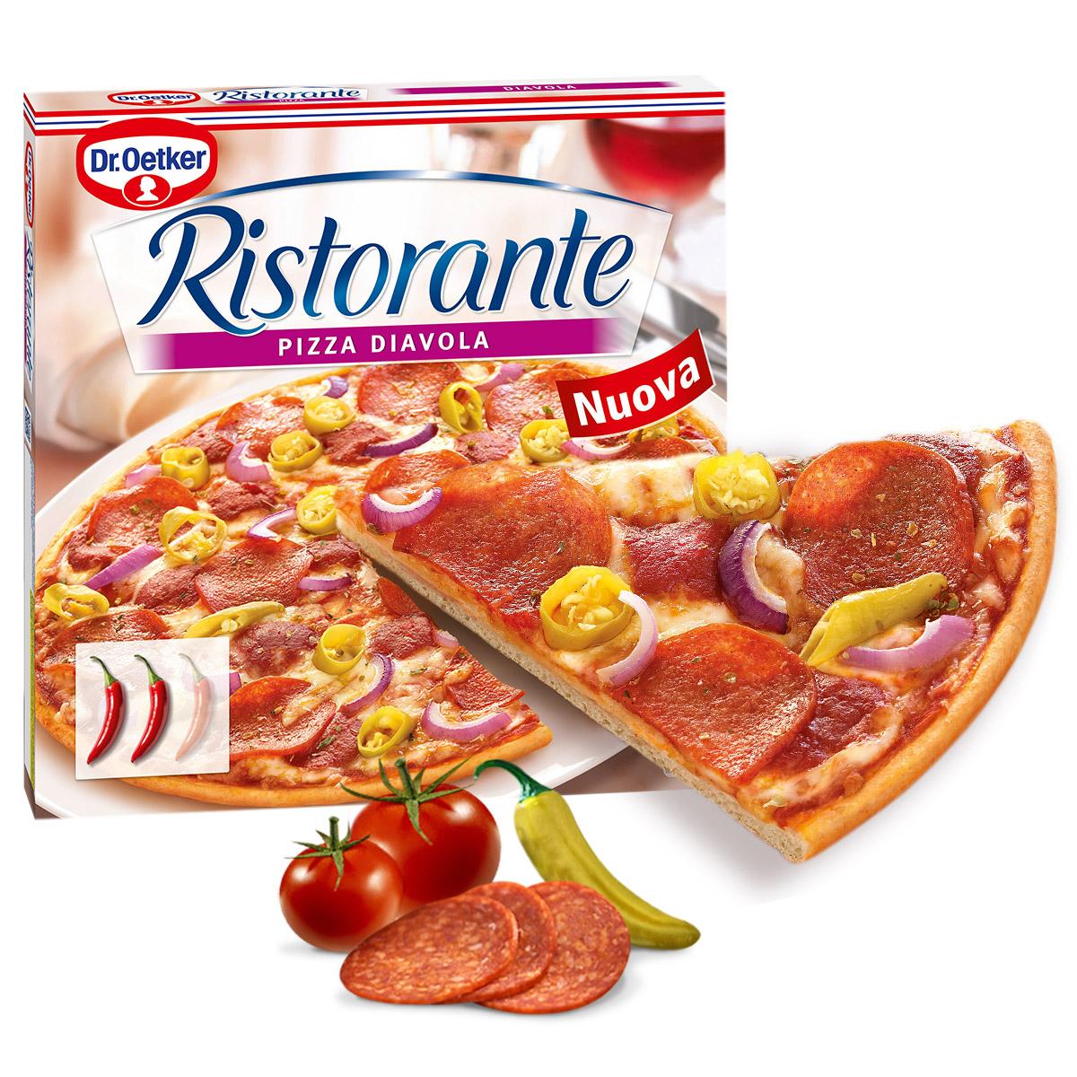 Dr.Oetker Pizza Ristorante Diavola Salami piquant, fromages et piments