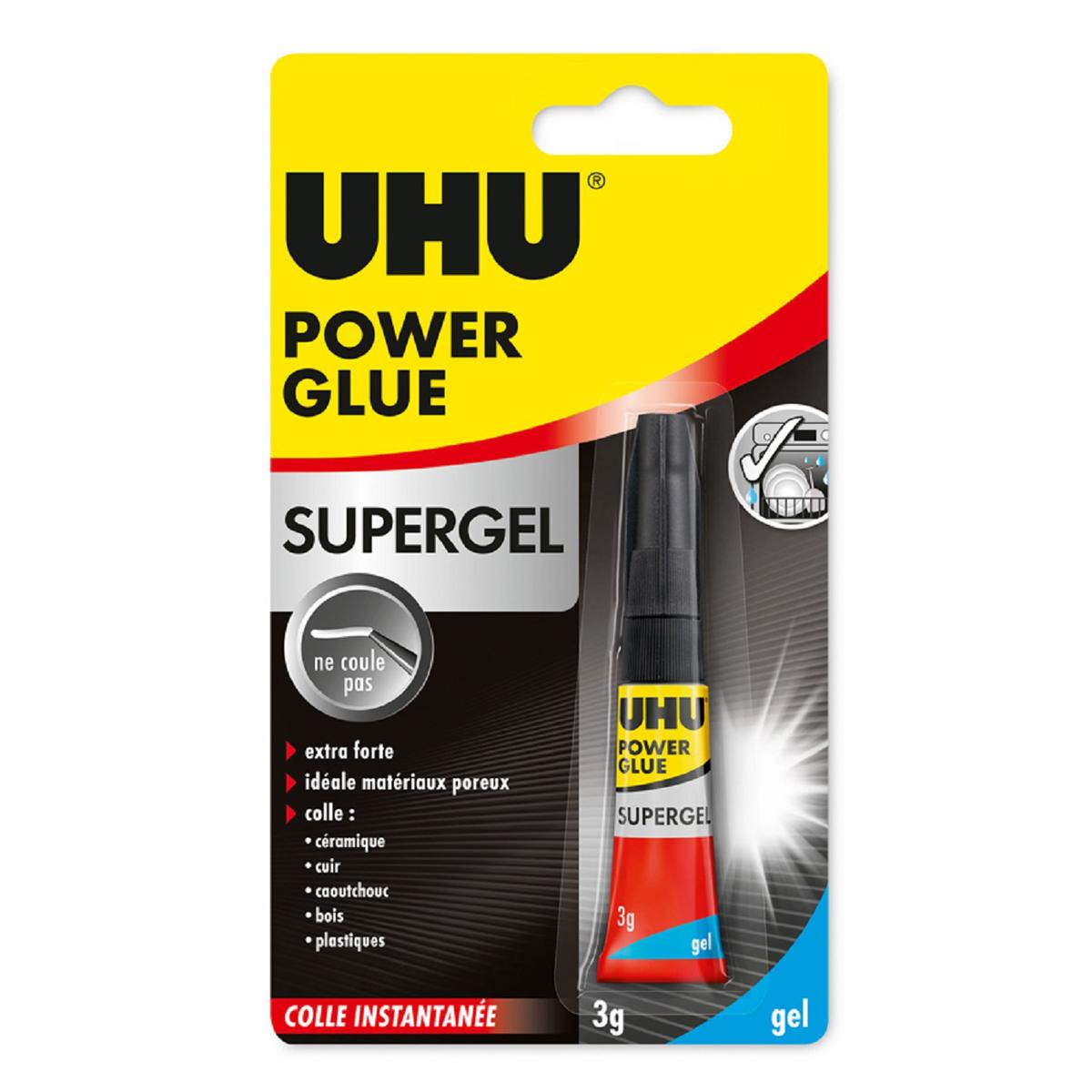Achat / Vente Uhu Tube de colle power glue ultra rapide supergel, 3 g