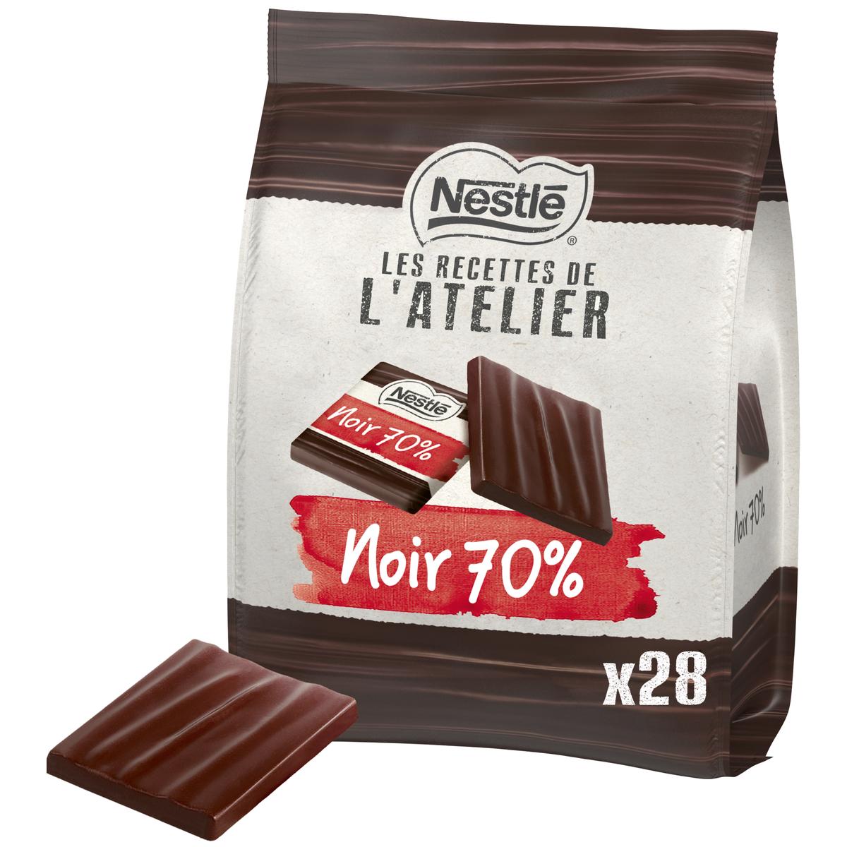 3033710001354 - Nestlé Les Recettes de l'Atelier - Carrés de chocolat noir 70%