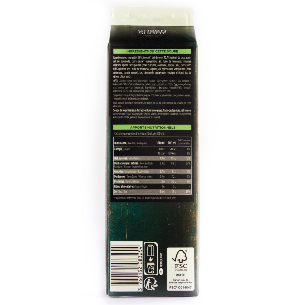 3760132083254 - Greenshoot - Soupe Fraîche Bio Courgette Lait de Coco & Curry Vert