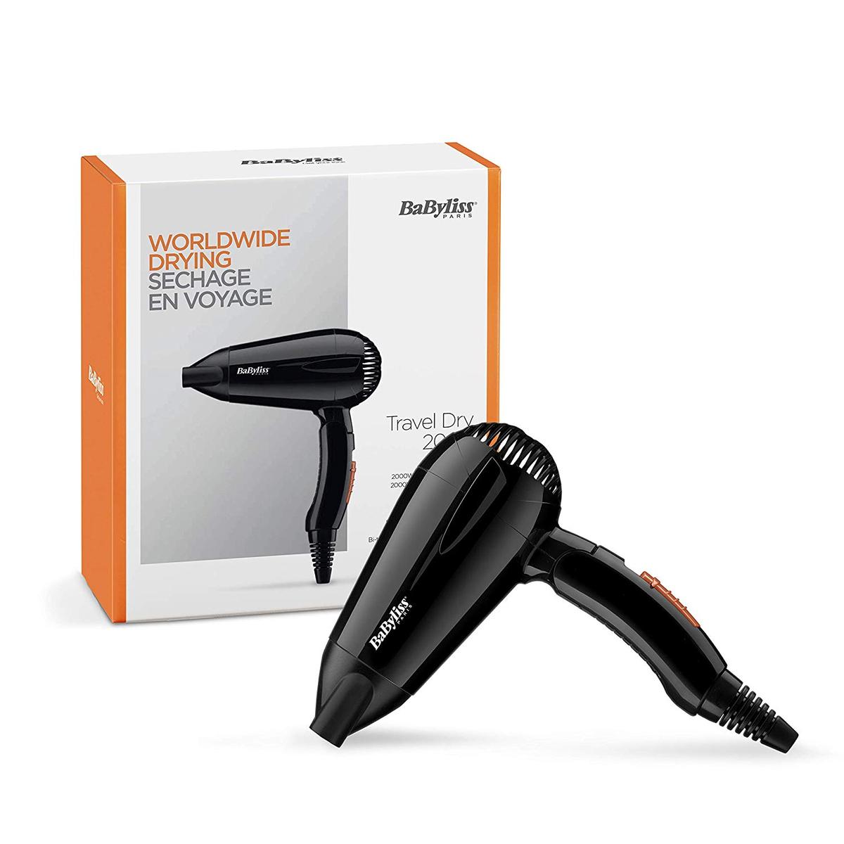 3030050153354 - Babyliss - Sèche cheveux de voyage TRAVEL DRY 2000 Noir