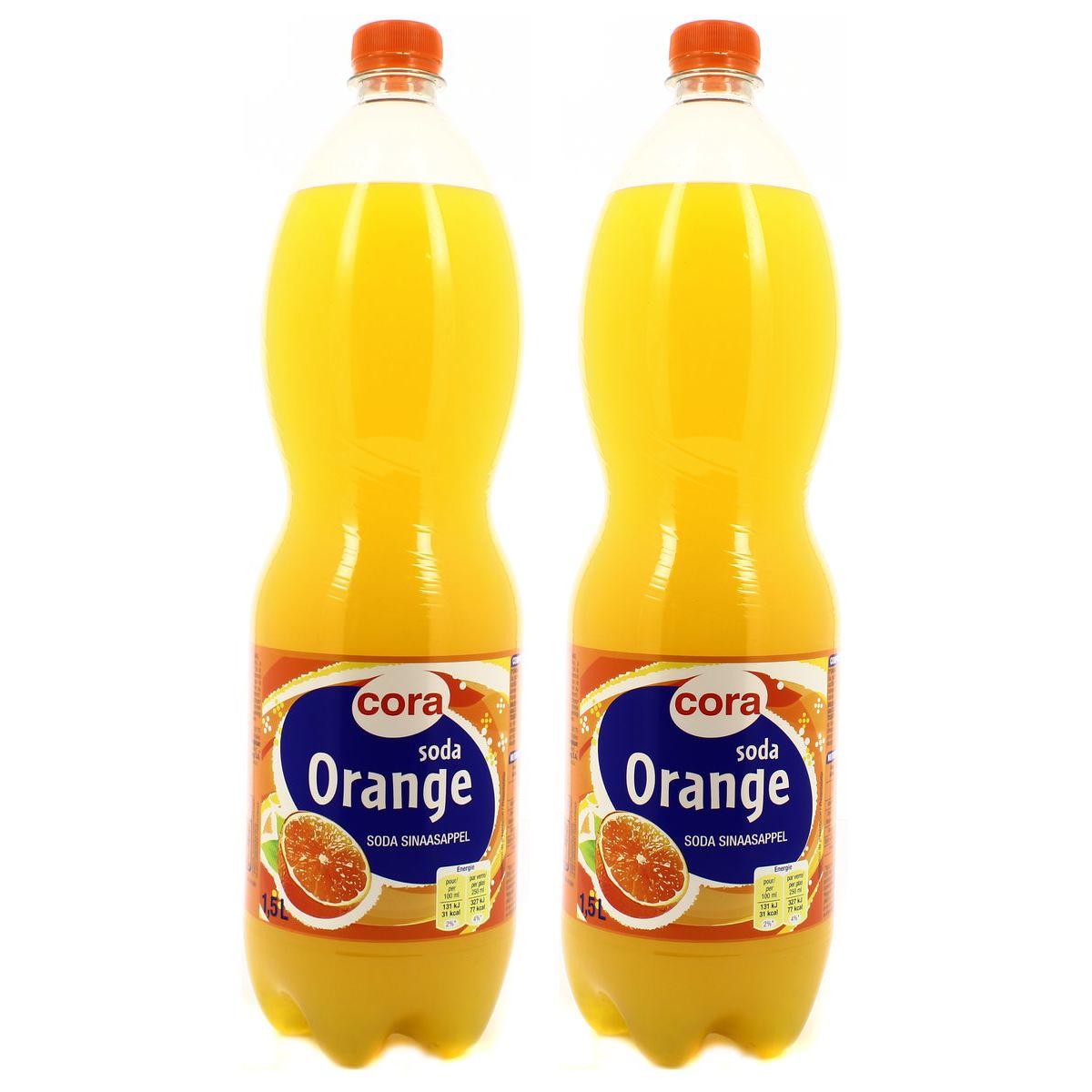 Achat / Vente Promotion Cora Soda orange, Lot de 2 bouteilles de 1.5L