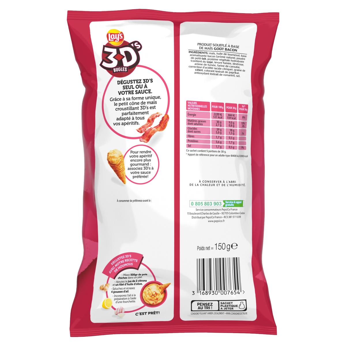 3168930007654 - Lay's - Biscuits apéritifs bacon 3D