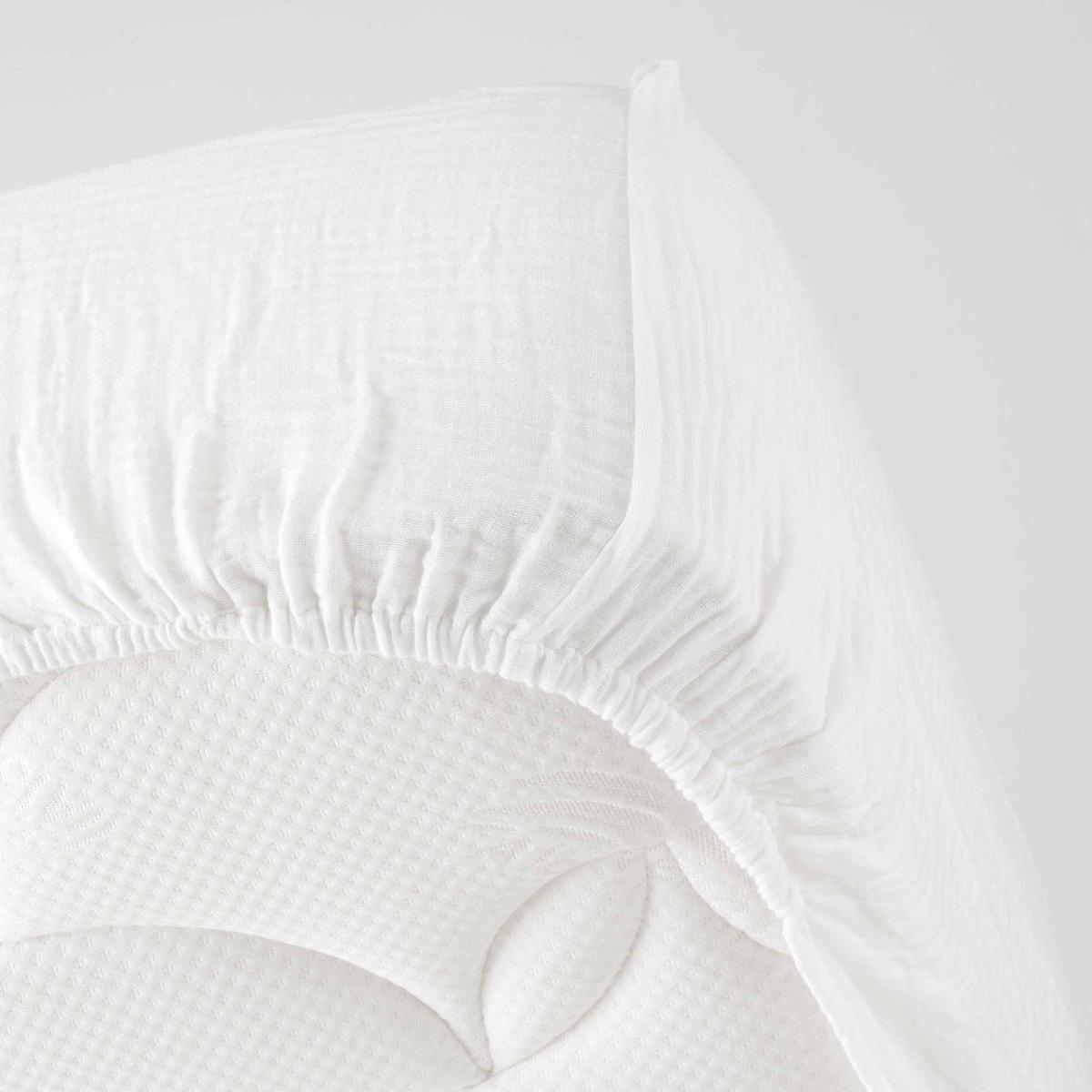 3574386448154 - Douceur D Interieur - Drap housse gaz blanc 2 personnes