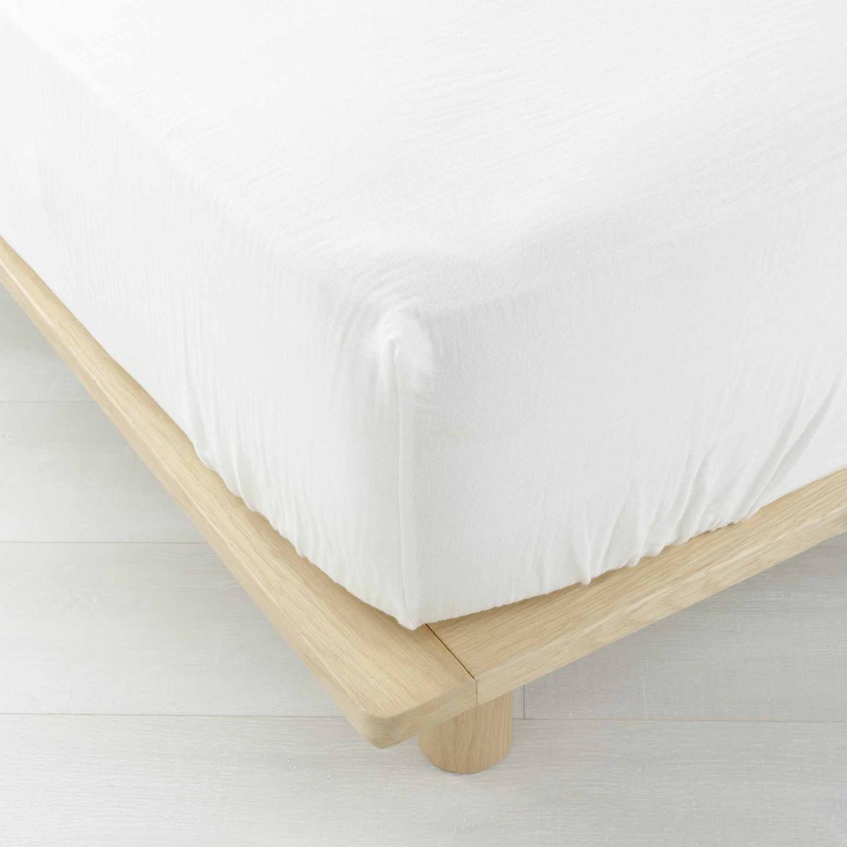 3574386448154 - Douceur D Interieur - Drap housse gaz blanc 2 personnes