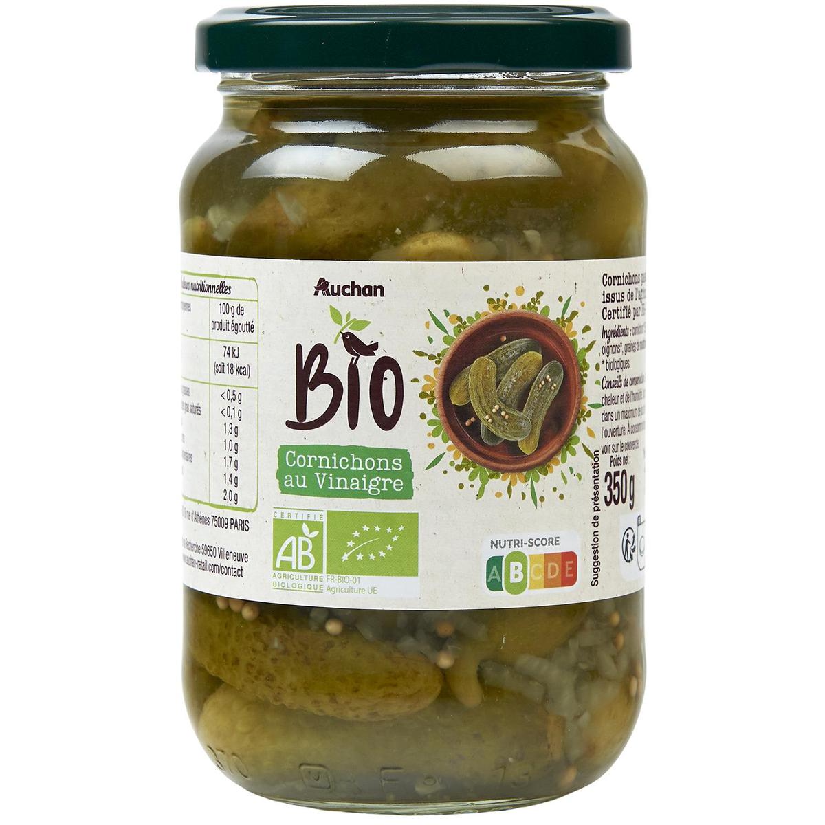 3596710348954 - Auchan BIO - Cornichons au Vinaigre Bio