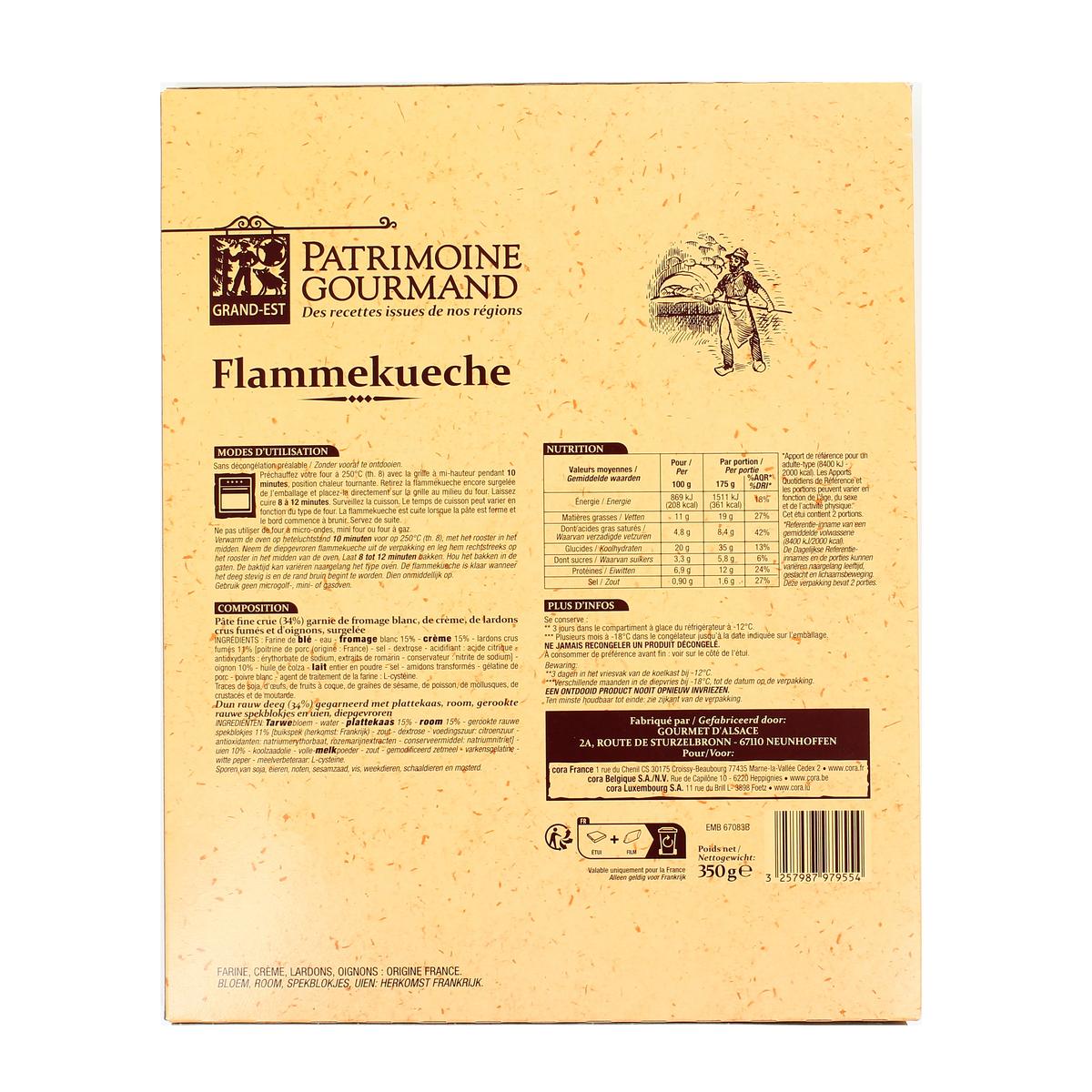 Livraison à domicile Patrimoine Gourmand Flammekueche, 350g