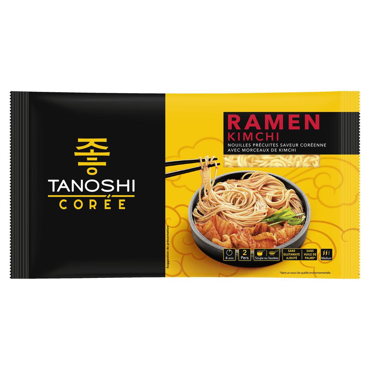 3229820801155 - Tanoshi - Corée - Ramen Nouilles Coréennes Précuites avec Morceaux de Kimchi
