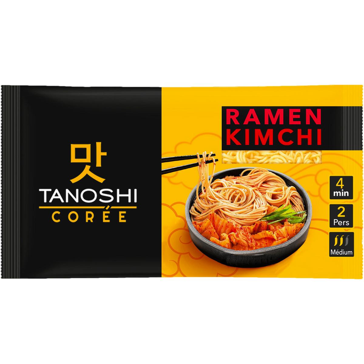 3229820801155 - Tanoshi - Corée - Ramen Nouilles Coréennes Précuites avec Morceaux de Kimchi