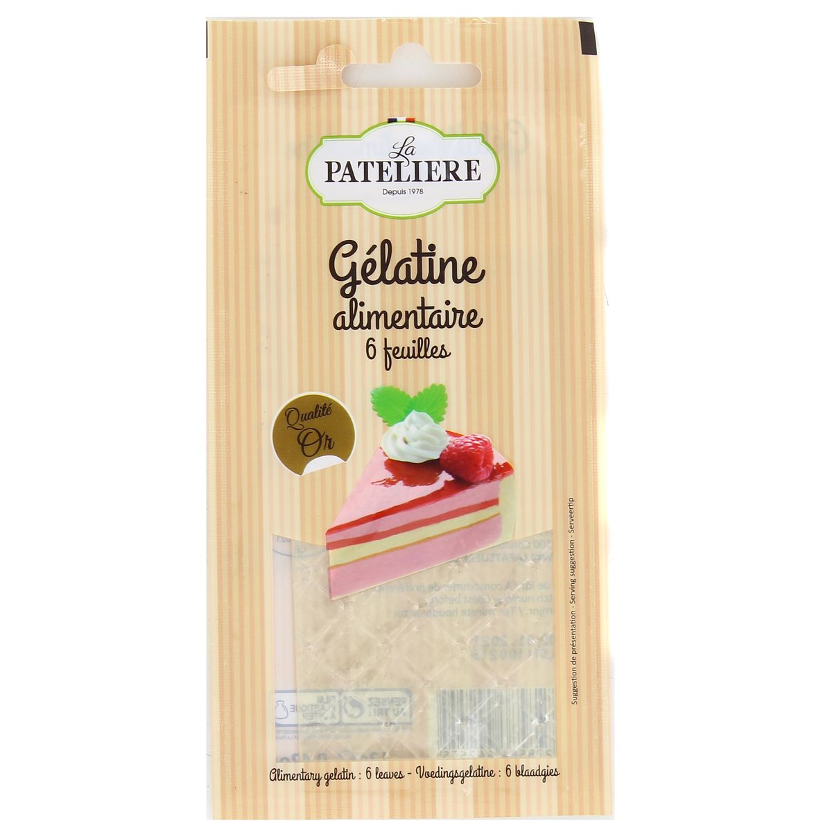 3278584442555 - La Patelière - Gélatine alimentaire 6 feuilles