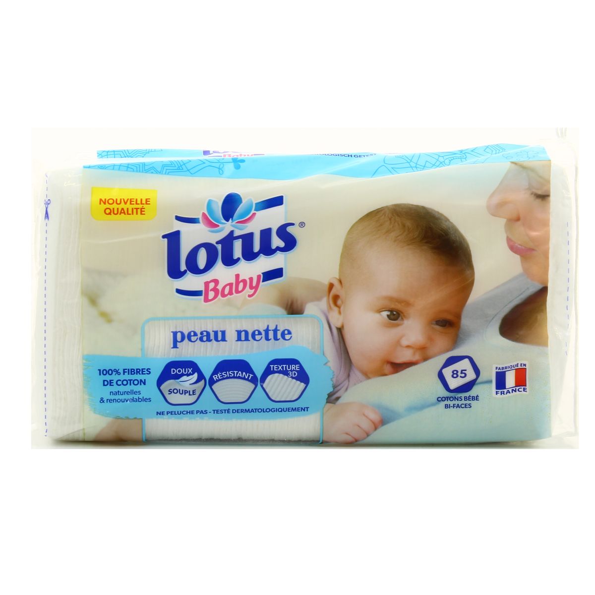 Acheter Lotus Baby Cotons Maxi Carres Bi Face Peau Nette 85 Pieces