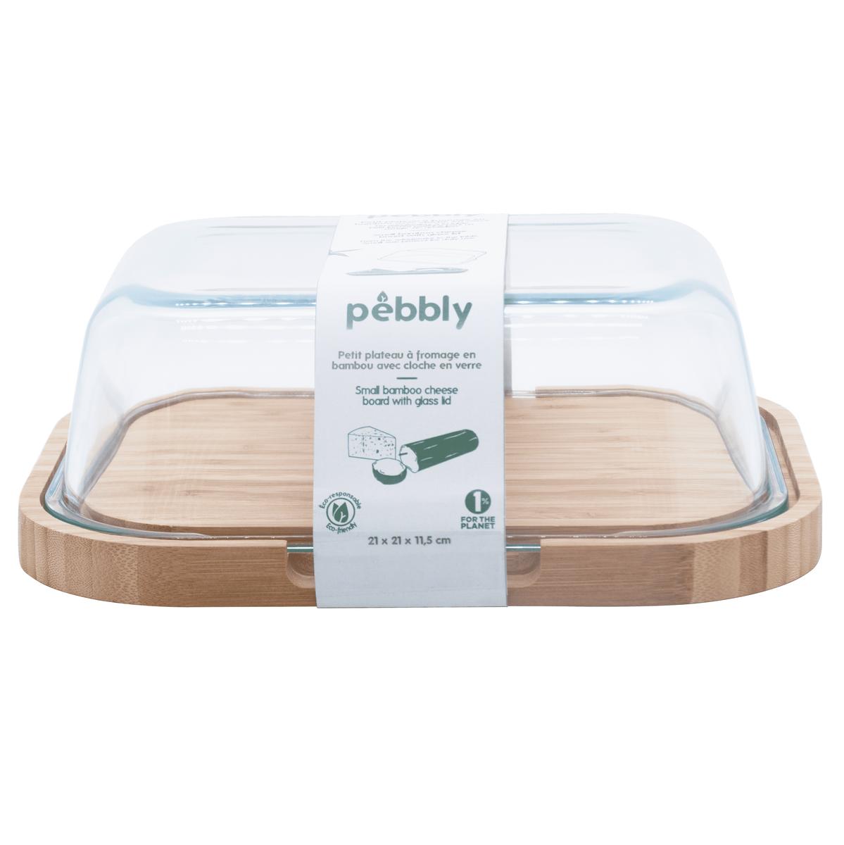 3760132816555 - Pebbly - Boîte à fromage en verre et bambou