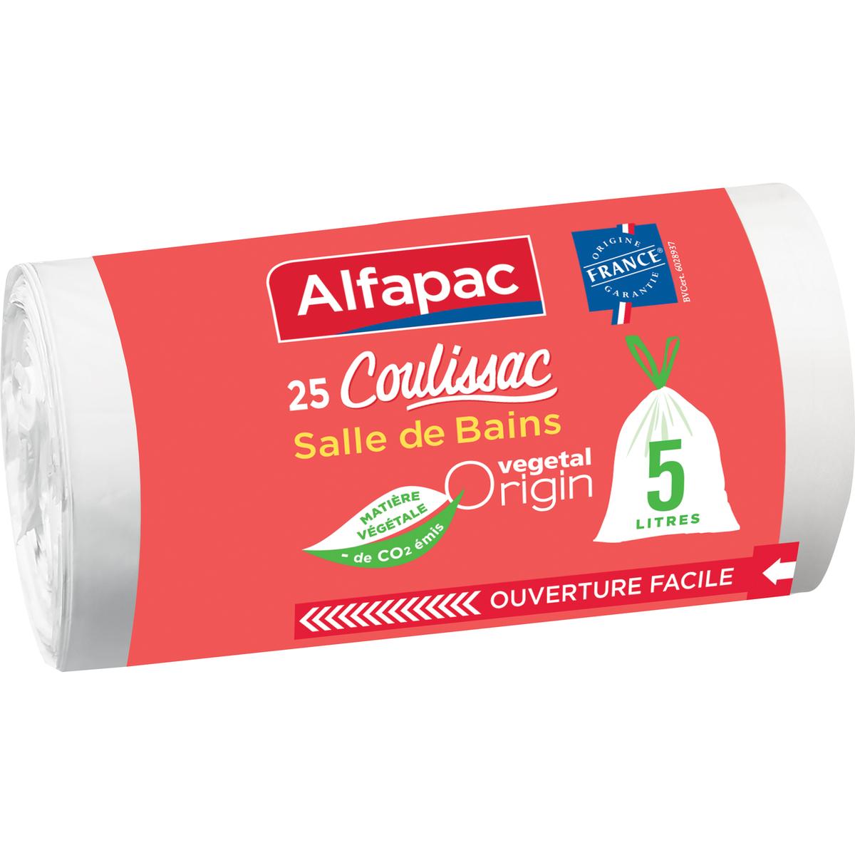 Achat Alfapac Sacs poubelle 5L salle de bains coulissac vegetal origin