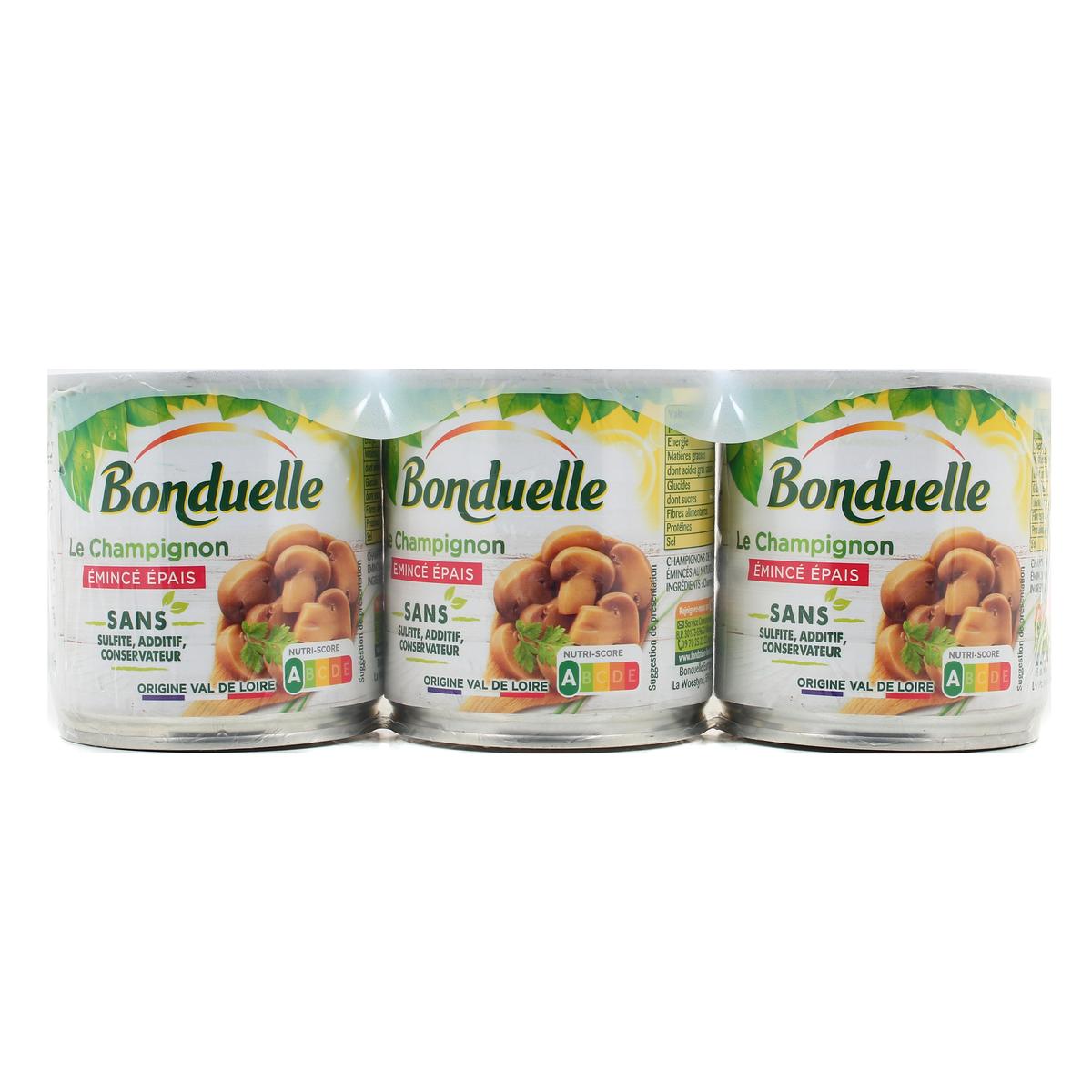 3083681120356 - Bonduelle - Champignons Emincés Epais sans sulfite et sans additif