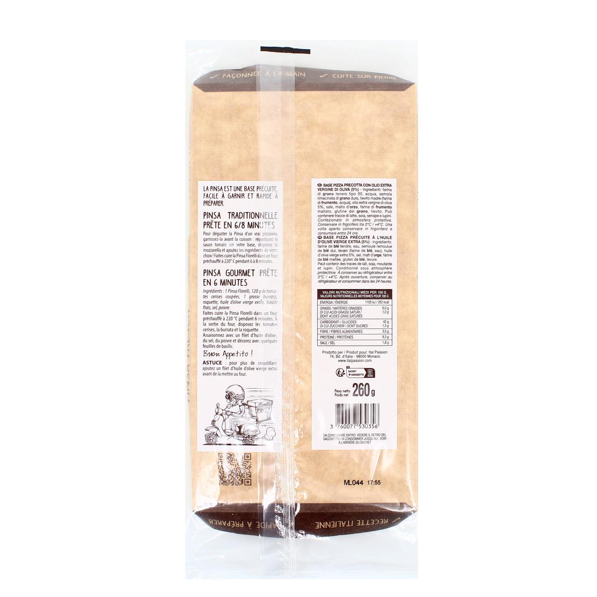 3760077530356 - Florelli Fresco - Pinsa Fresca à l'huile d'Olive Vierge Extra