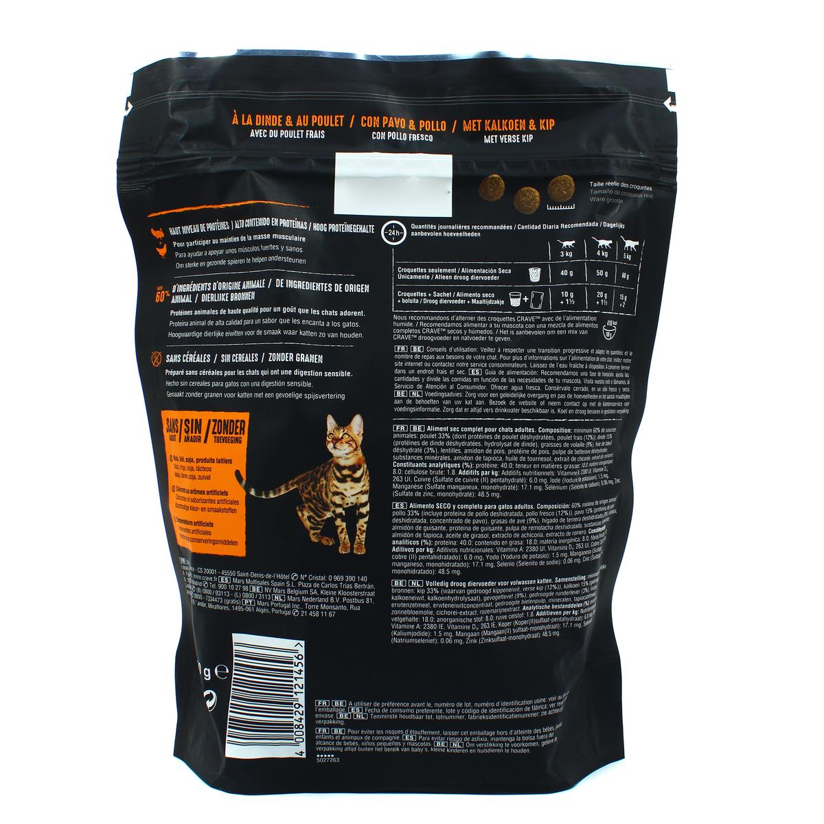 4008429121456 - Crave - Croquettes à la dinde & au poulet pour chat