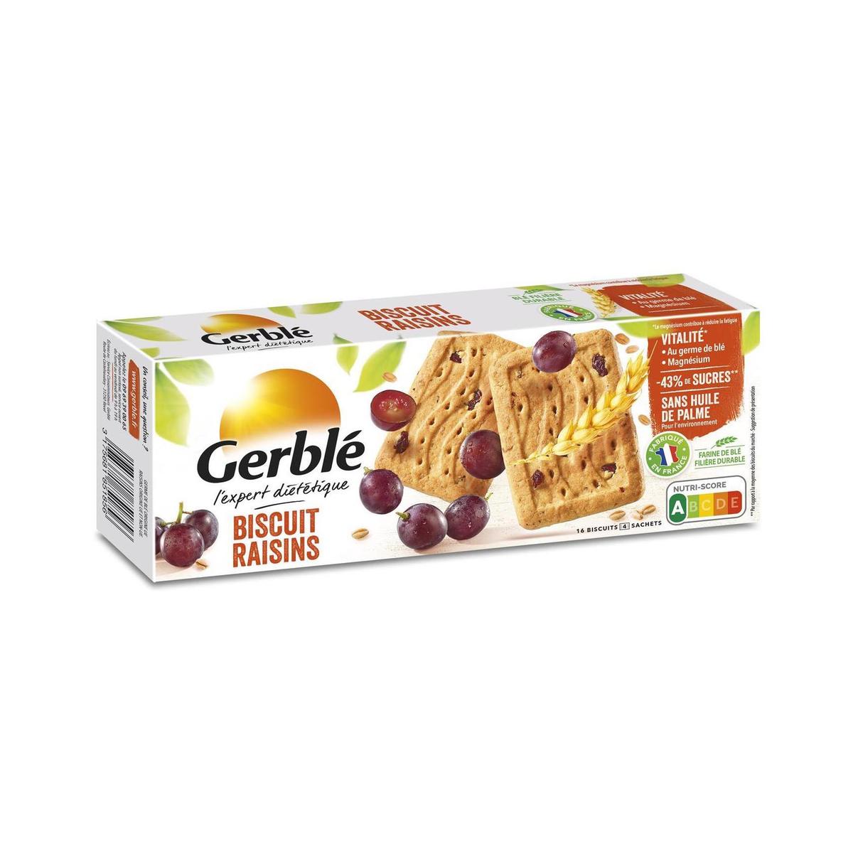 3175681851856 - Gerblé Vitalité - 16 Biscuits Raisins -43% de sucres en moins