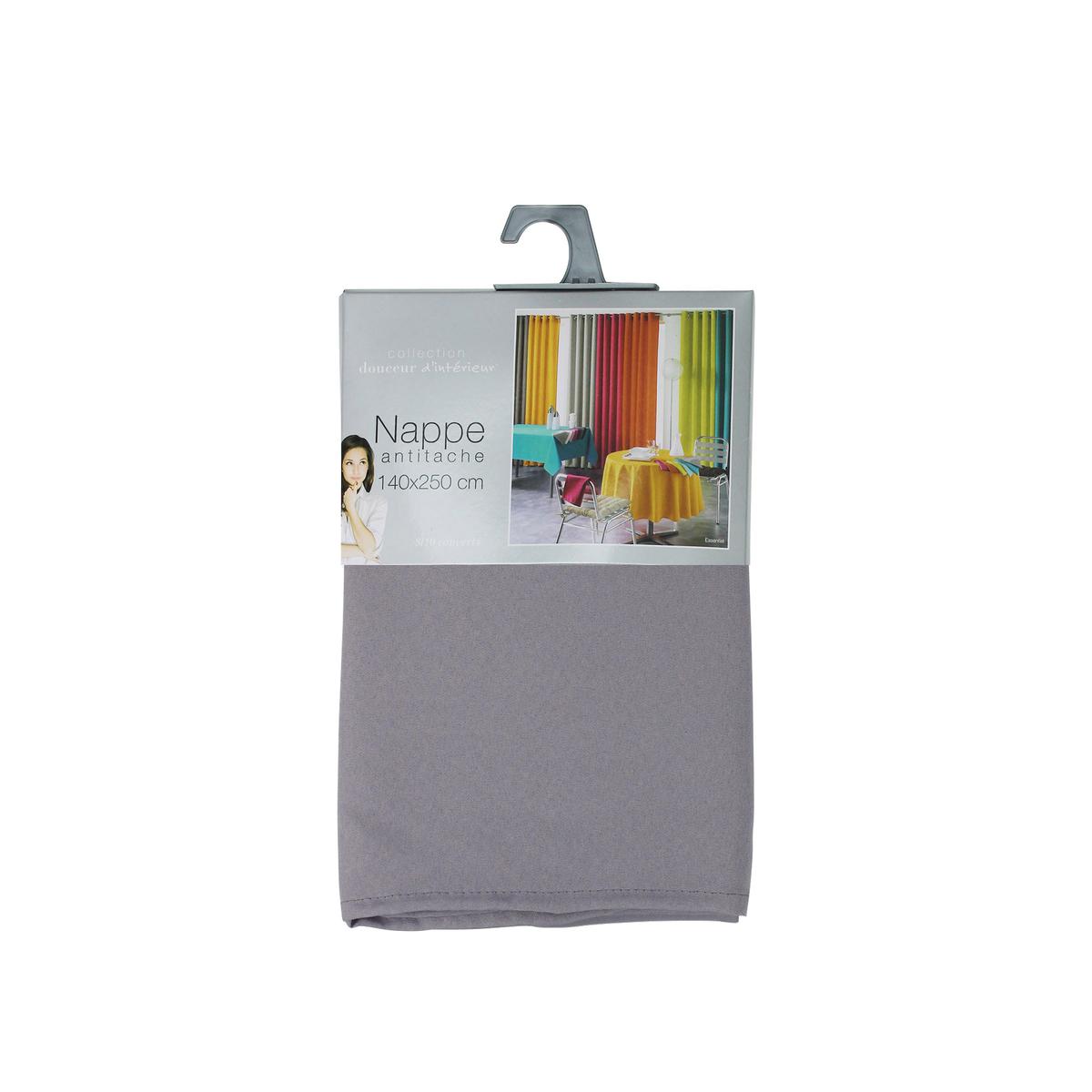 3574387201956 - Douceur D Interieur - Nappe rectangle GRIS 6/8 couverts