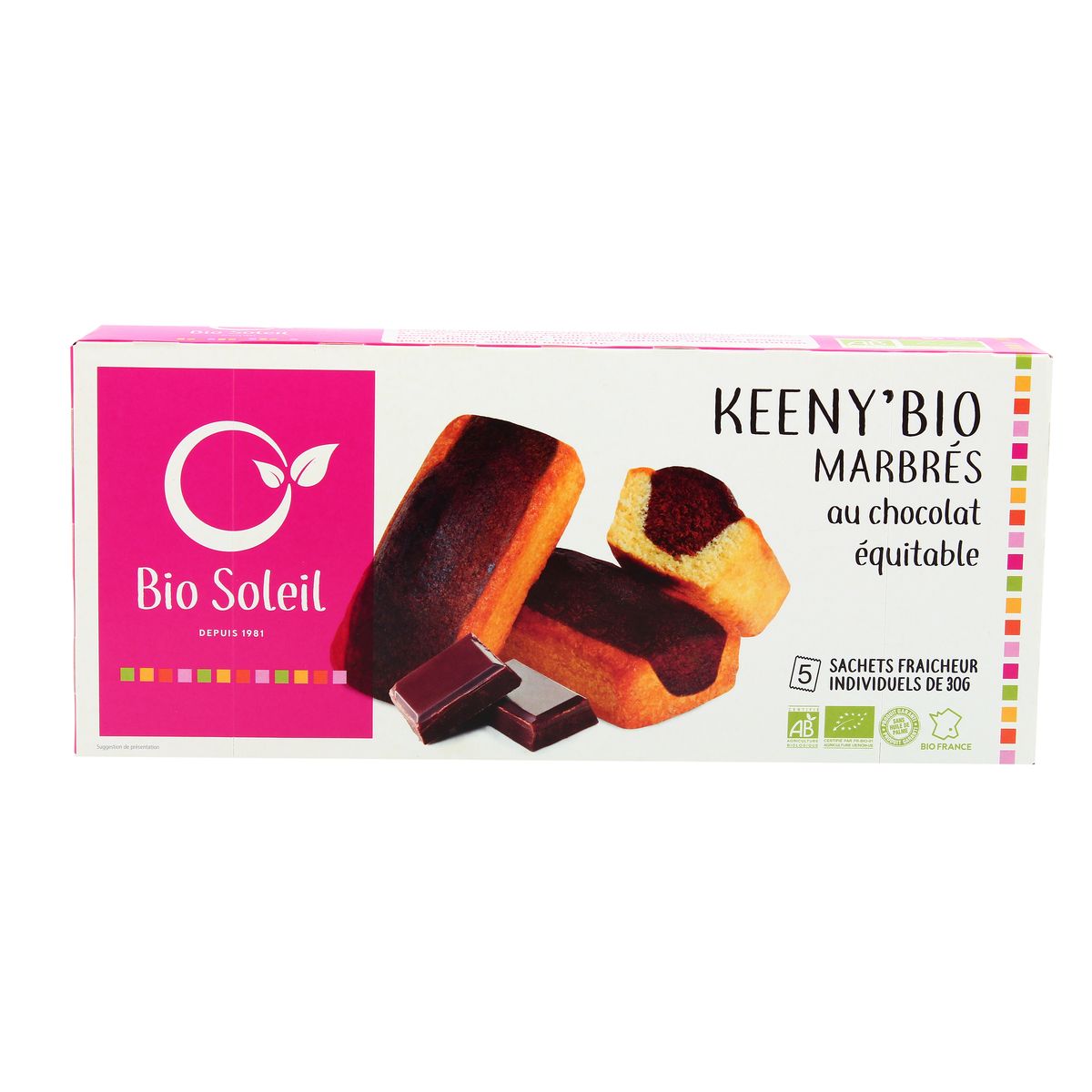 3423720002456 - Bio Soleil - Keeny'Bio Mini Cakes marbrés au chocolat.