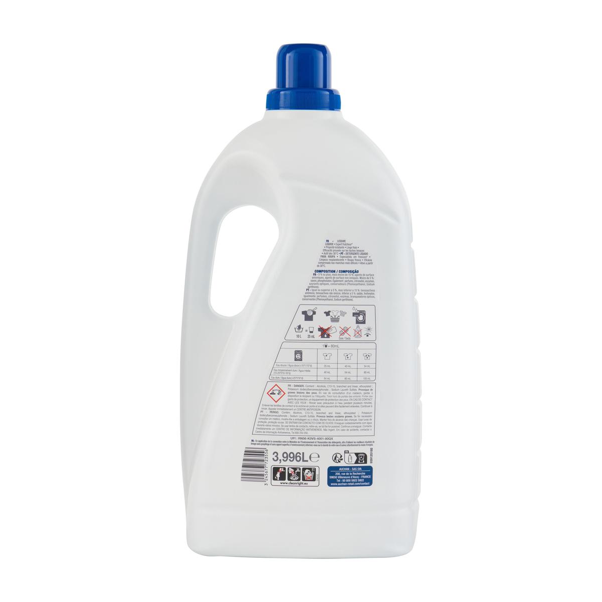 3245677723556 - Auchan - Lessive liquide Expert Fraicheur Bleu intense