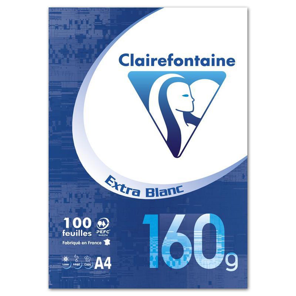 Clairefontaine Ramette de papier A4 21x29,7 cm 160 g/m², 100 feuilles