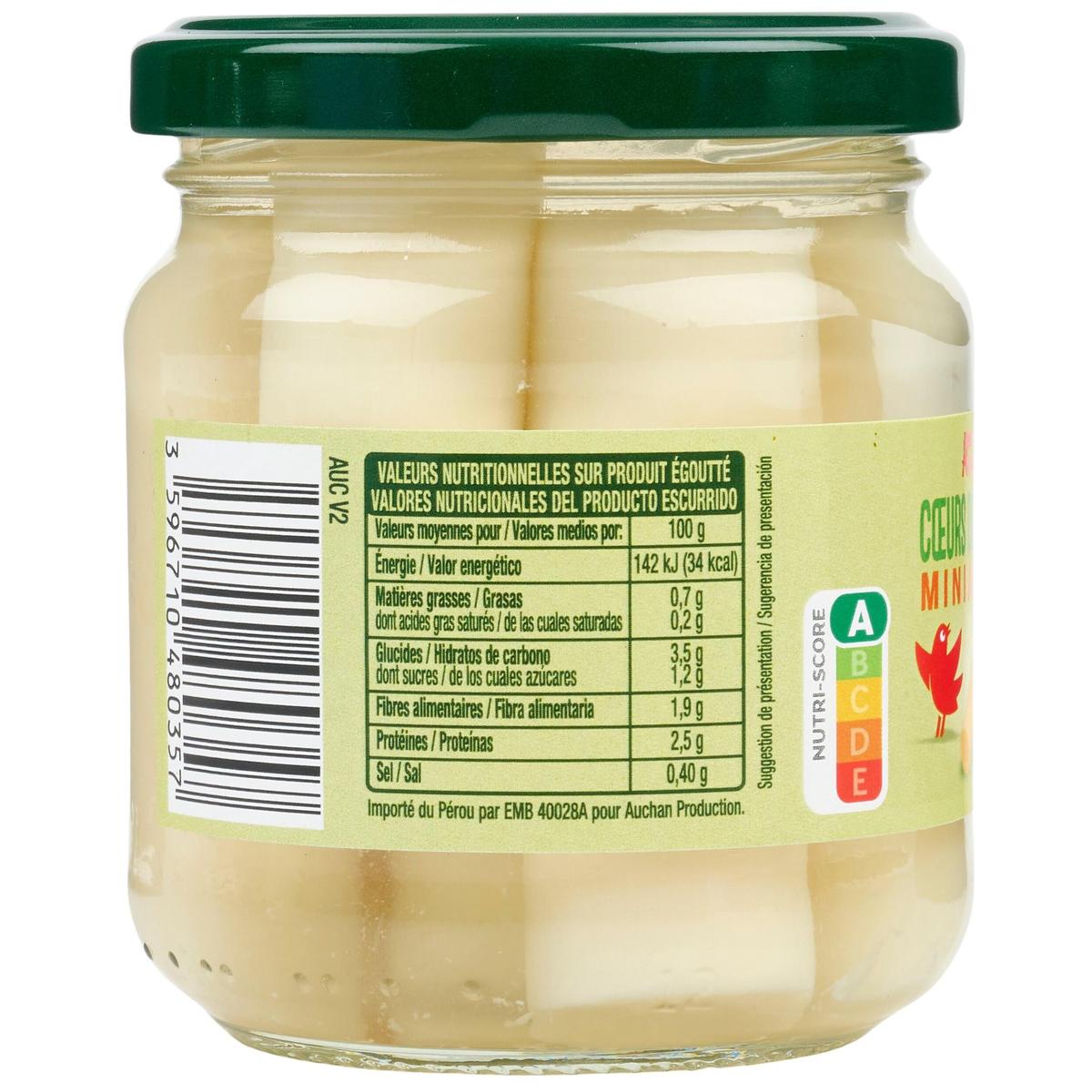 3596710480357 - Auchan - Coeurs de palmier miniatures bocal