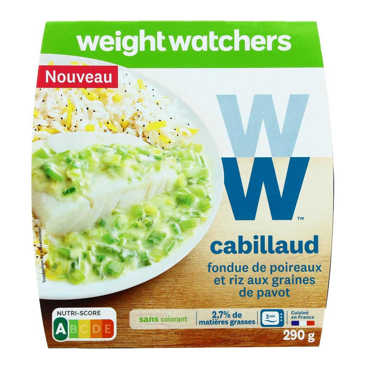 Livraison A Domicile Ww Cabillaud Poireaux Et Riz 290g