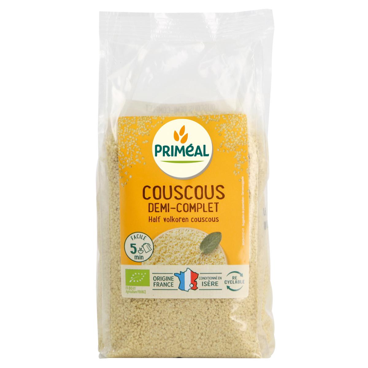 Livraison à Domicile Priméal Couscous Demi-complet Bio, 500g