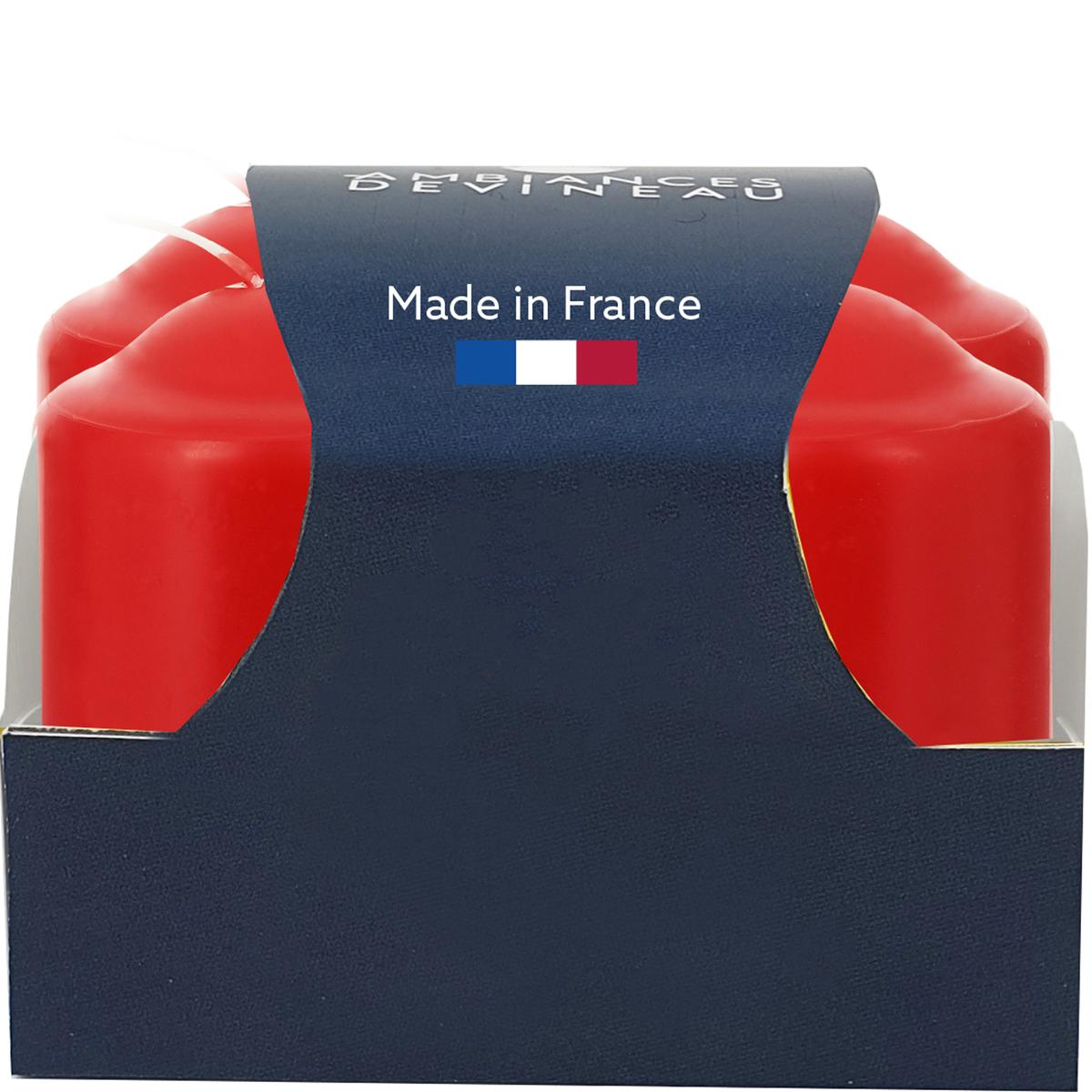 3482356723357 - Ambiances Devineau - Bougies rouges cylindriques