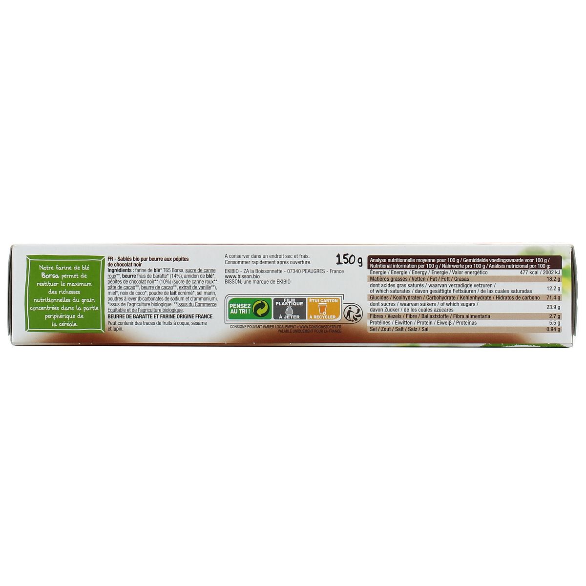 3380380077357 - Bisson - Petit beurre pépites chocolat bio