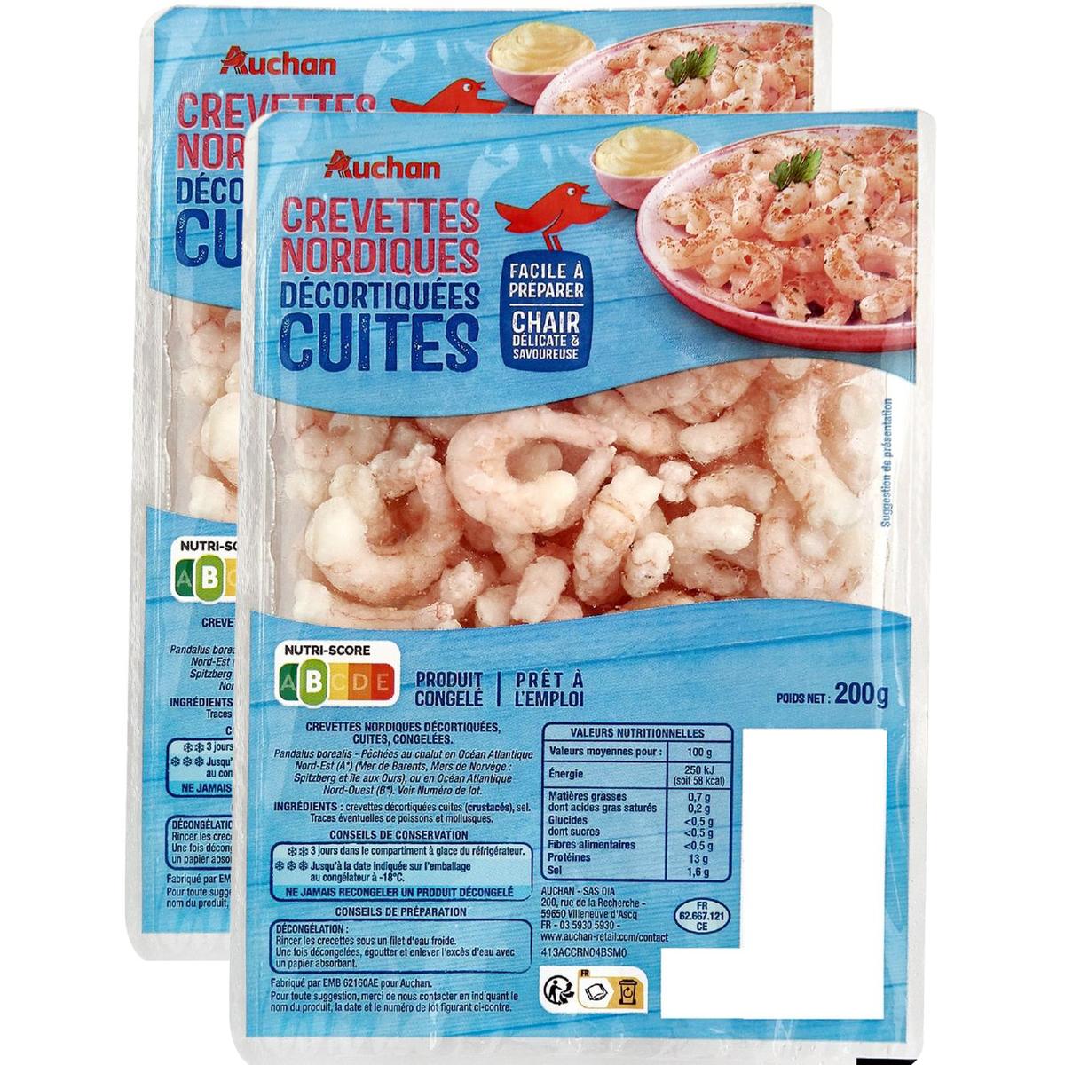 2050000411458 - Auchan - Crevettes Nordiques décortiquées cuites