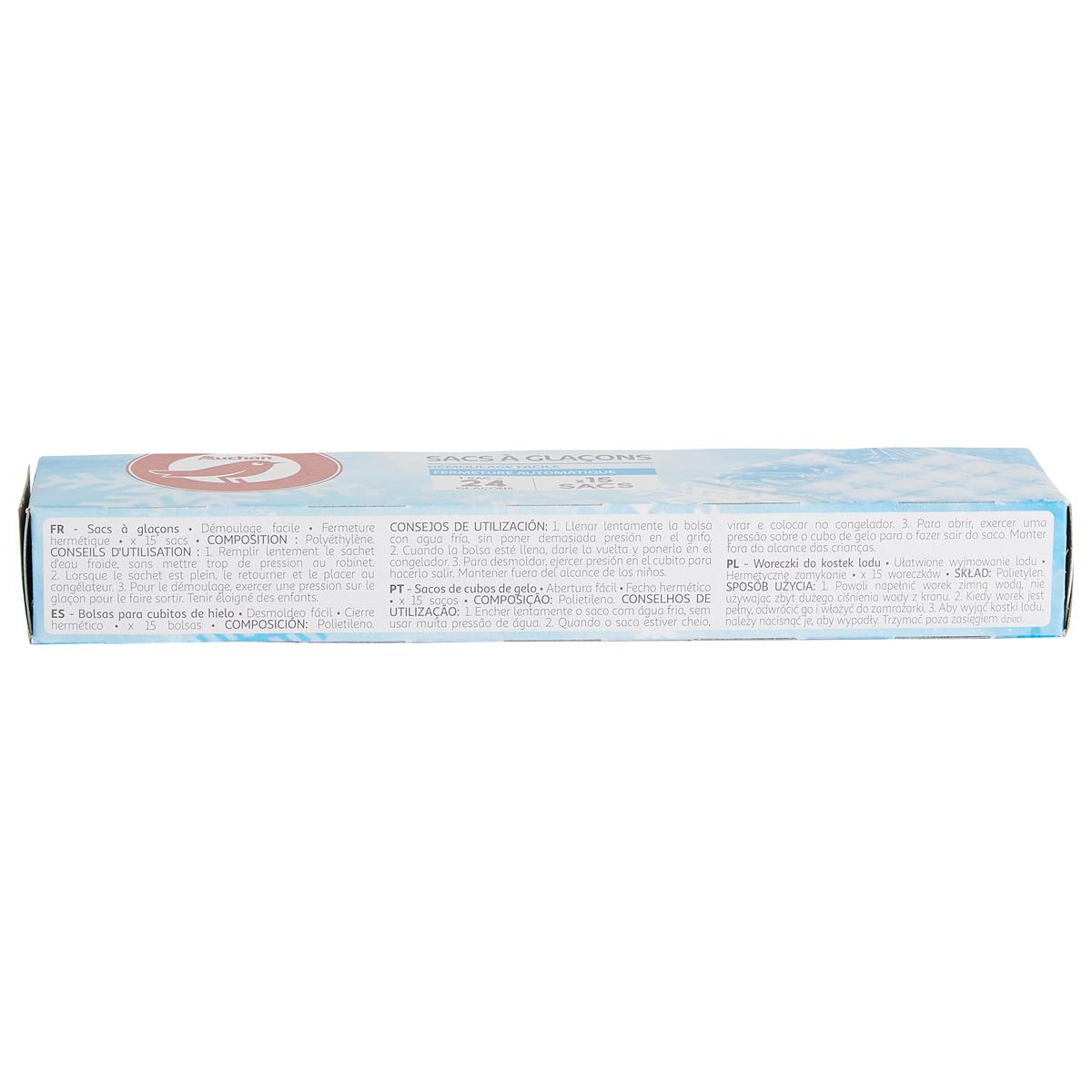 3245678141458 - Auchan - Sacs à glaçons démoulage facile fermeture automatique