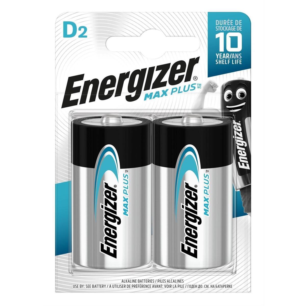 7638900423358 - Energizer - 2 Piles LR20 / D Alcaline Max Plus 1,5V