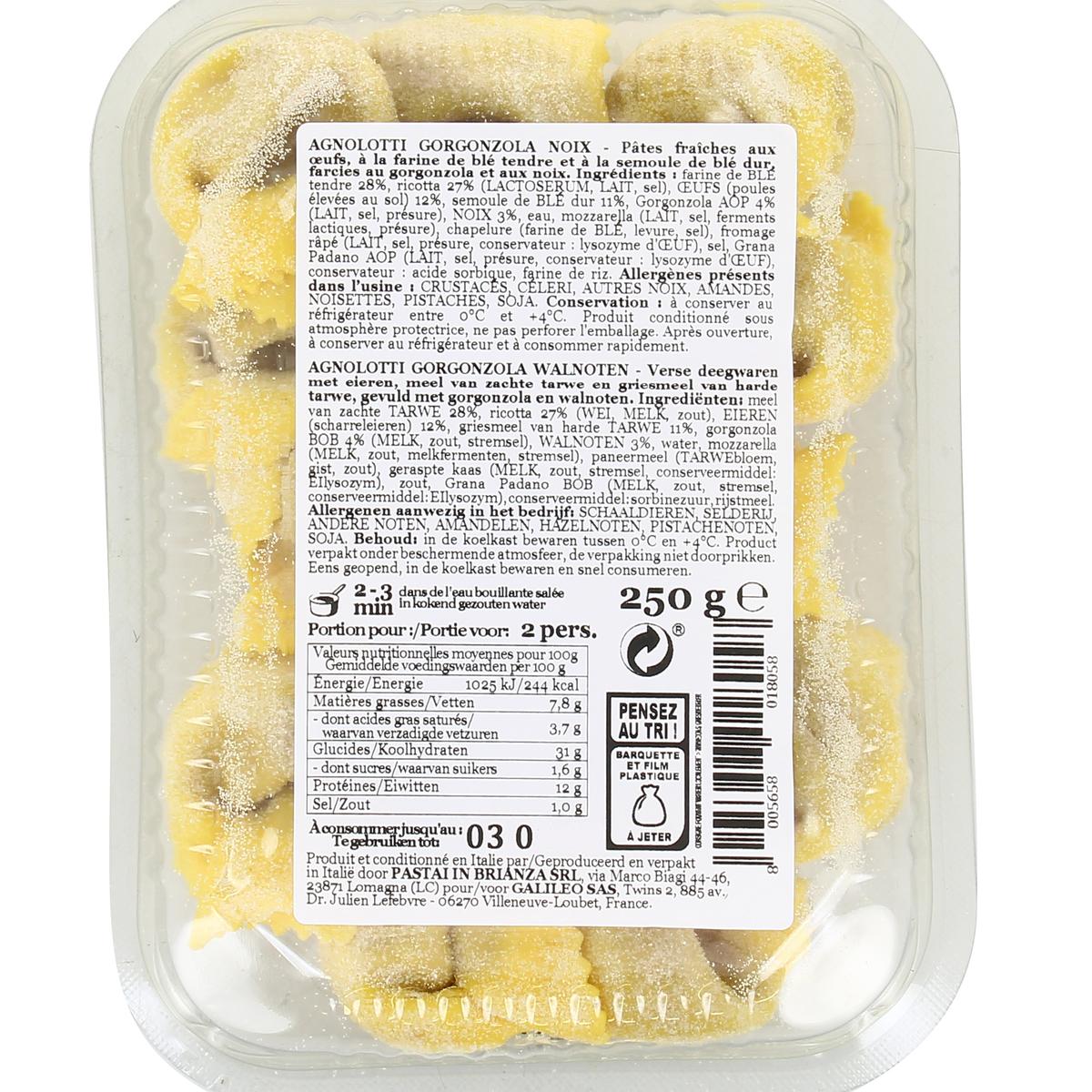 8005658018058 - Galileo - L'Italie des Pâtes - Agnolotti au gorgonzola et aux noix