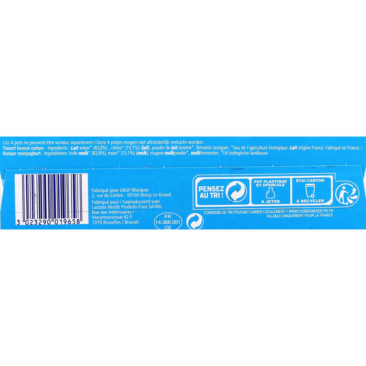 Livraison A Domicile Yaos Yaourt A La Grecque Nature Bio 4x125g