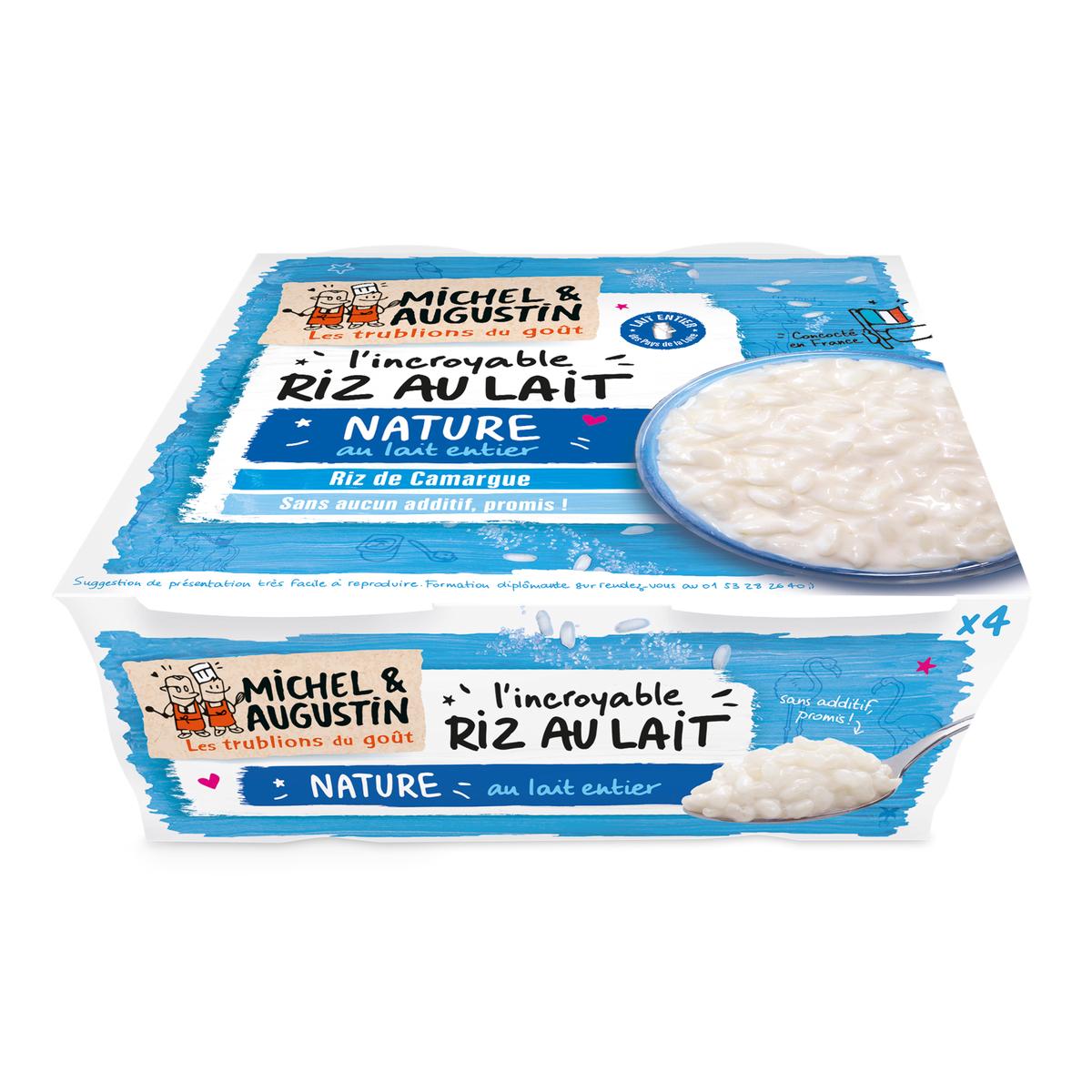 Riz Au Lait Michel Et Augustin Livraison à domicile Michel et Augustin Riz au lait nature, 4x100G