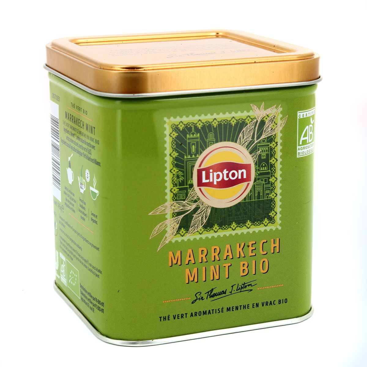 Lipton Thé Vert Bio Pêche Hibiscus Vrac 80g - 80 g