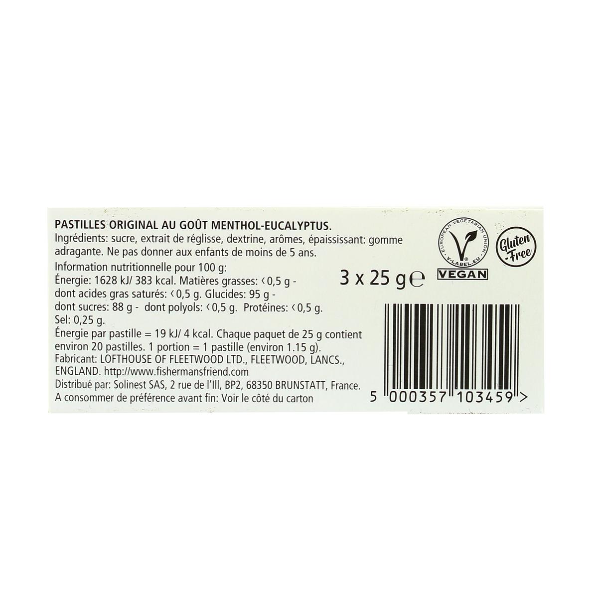 5000357103459 - Fisherman's Friend - Original - Pastilles menthol eucalyptus