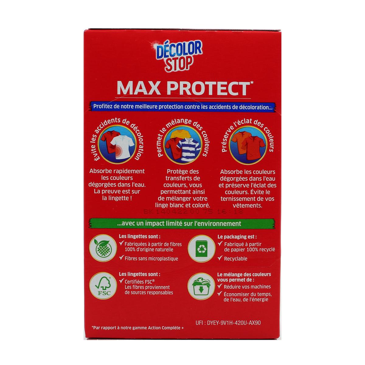 Decolor Stop Max Protect 37 Lingettes Anti-Décoloration, 40g