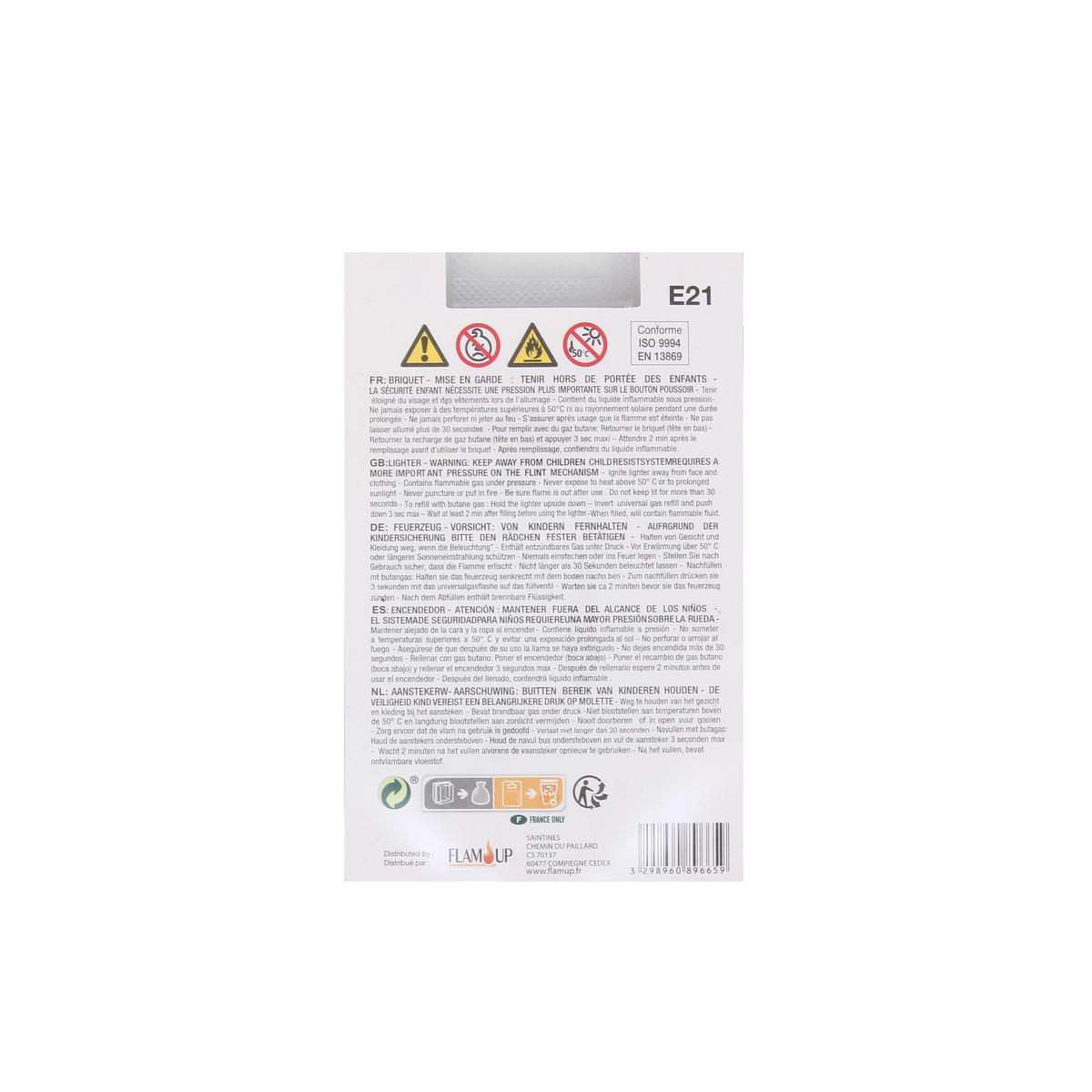 3298960896659 - Flam'Up - Briquet éléctronique coloré avec sécurité enfant