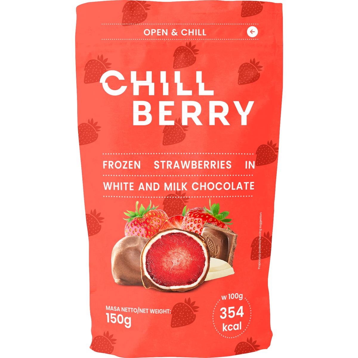 5907046277159 - Chill Berry  - Fraise enrobée de chocolat blanc et au lait 